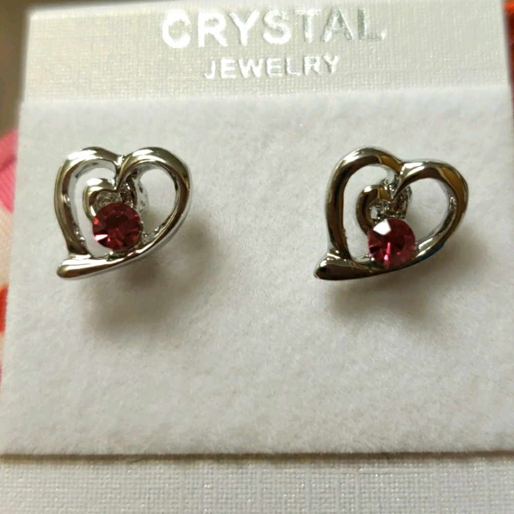 Pink Swarovski Crystal Element Earrings - Picture 2 of 2